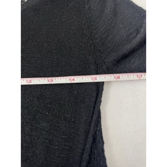 Poof Women M Black Open Knit Boho Asymmetrical Whimsigoth FairyGrunge Free Spiri - Picture 9 of 10